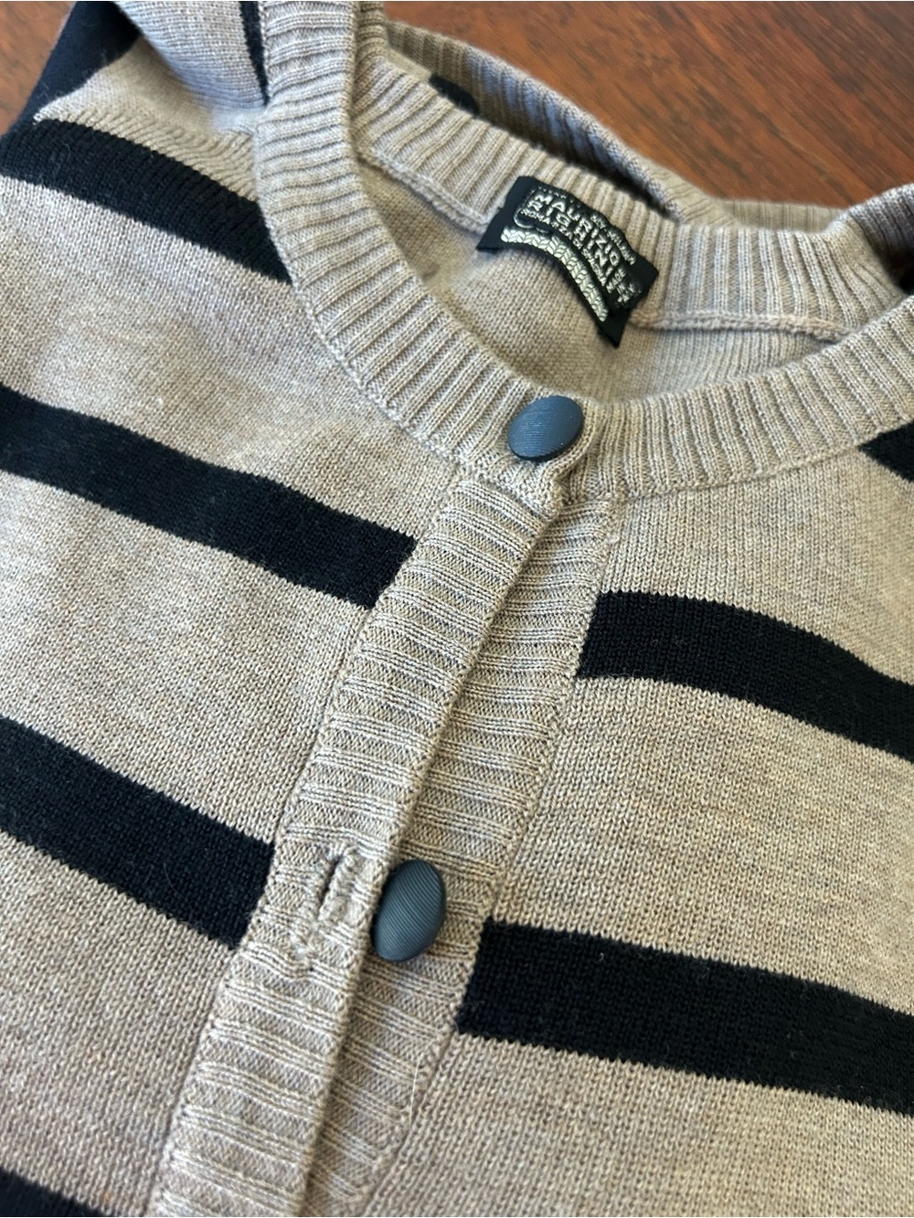 Vintage Maurizio Righini Roma Wool Striped Cardigan Made in Italy